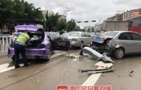 湖北孝感一出租车碰撞多车致5人受伤
